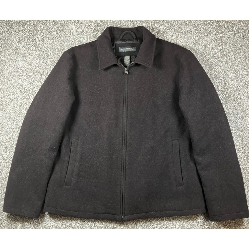 Banana Republic Mens Wool Cashmere Blend Full Zip Jacket Dark Brown L 149170-03